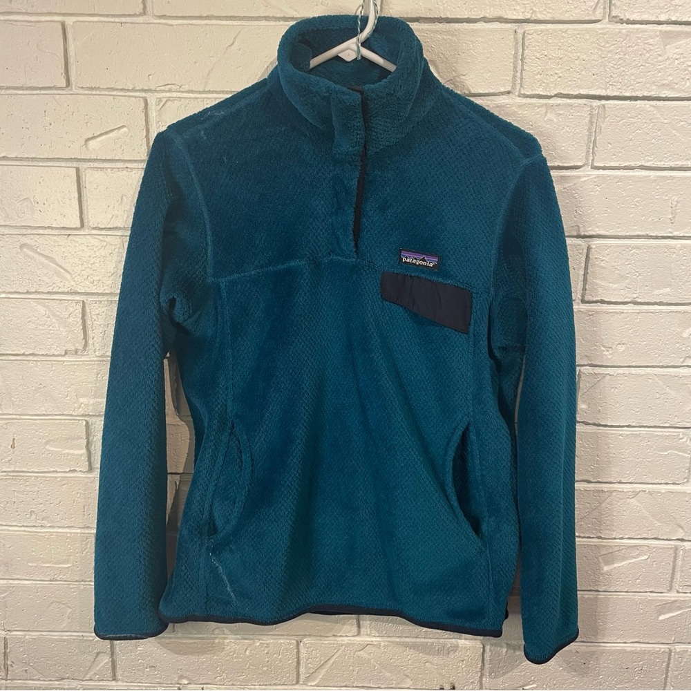 Patagonia Re-tool Snap T Pullover Fleece Teal Womens M
